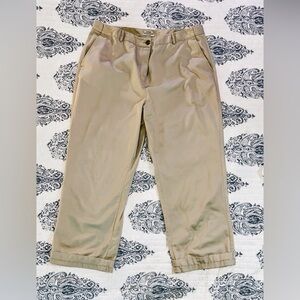 L.L.Bean Women’s Khaki‎ Pants 18W Classic Fit Ankle Length Tan Chino